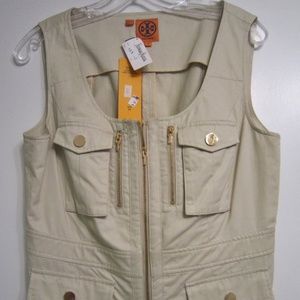 Tory Burch Zip Front Vest, Sz  10